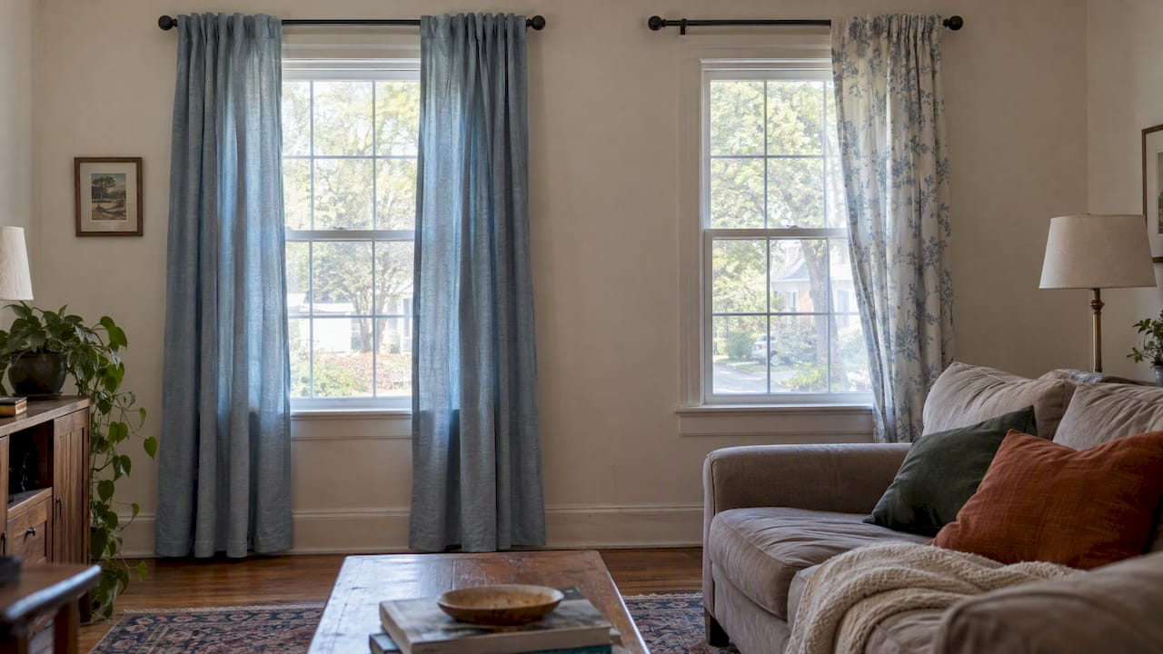Double Curtains vs. One Panel in Columbia: Check 2x Fullness